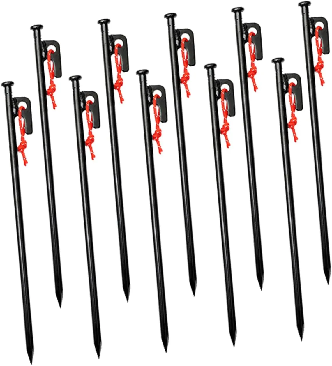 KESYOO Camping Tent Stakes 10 Heavy Duty Metal Pegs Spikes Acute End for Strong Ground Hold Easy to Carry Storage Bag