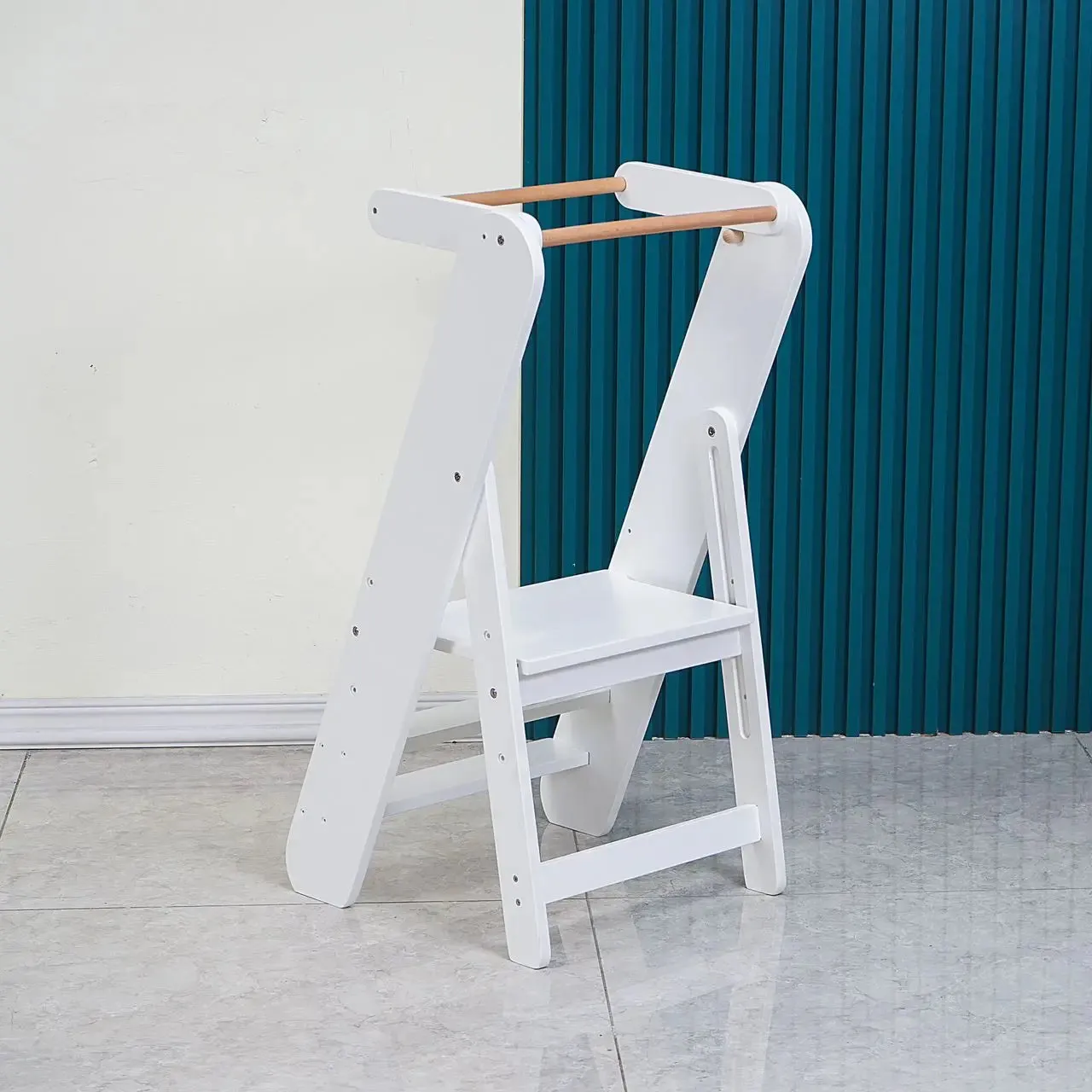 Ketu Foldable Toddler Step Stool in White