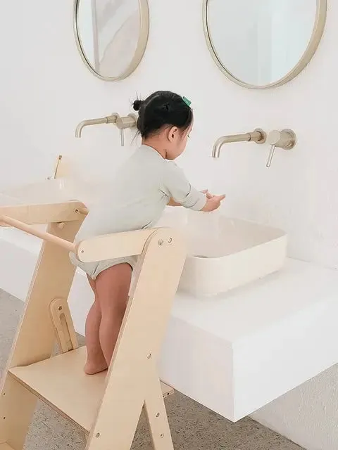 Ketu Foldable Toddler Step Stool in White