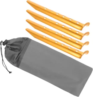 KICHOUSE Tent Camping Accessories 4 Pack Metal Stakes for Ground Tarp Stakes Heavy Duty Tent Fixing Stakes