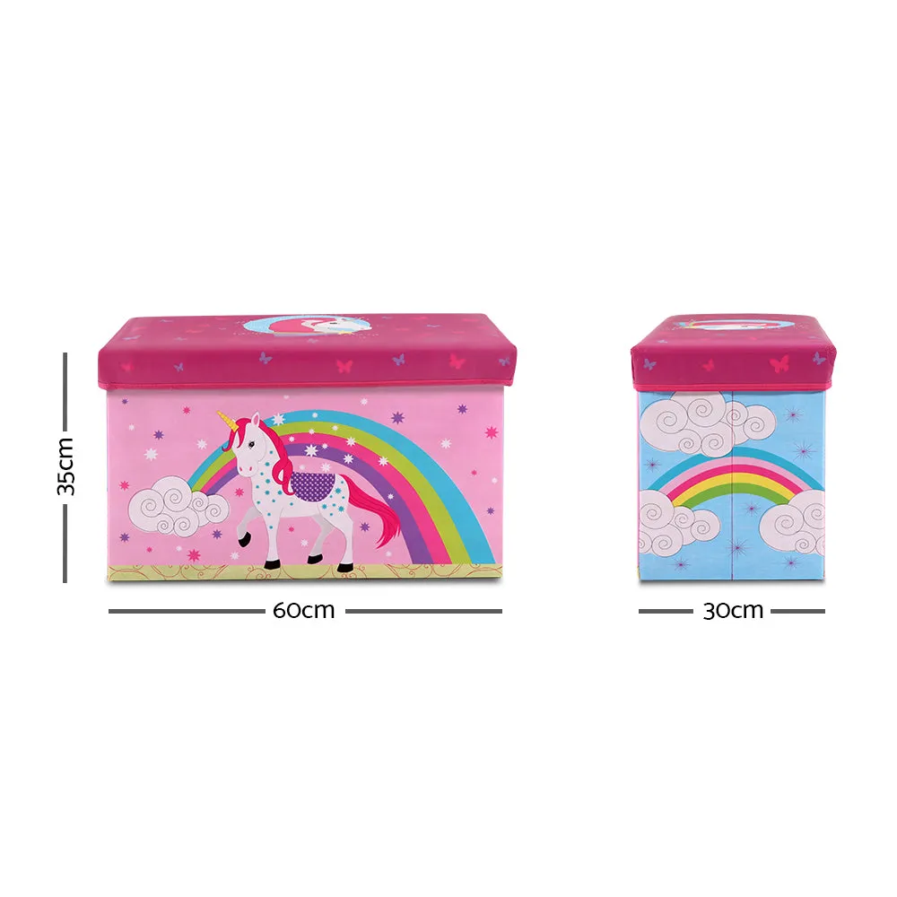 Kids Ready-made selection Box Foldable - Pink Storage Urgent sale Toy / Unicorn