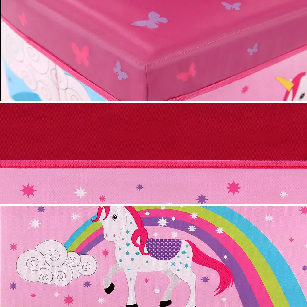 Kids Ready-made selection Box Foldable - Pink Storage Urgent sale Toy / Unicorn