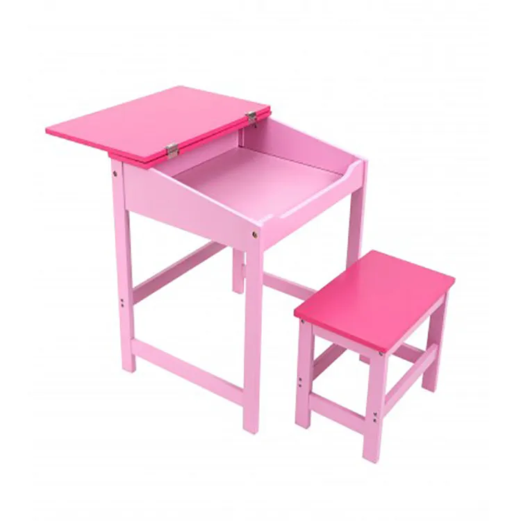 Kids Robust & Compact Desk with Stool and Storage | Pink | 3-8 Years