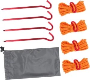 Kisangel 1set Camping Tent Fixing Nail with Reflective Rope and Storage Bag Aluminum Tent Peg Kit for Secure Outdoor Support and Stability During Hiking and Camping Activities