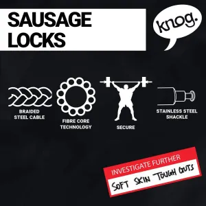 KNOG Frankie Black Cable Blade Style 8mm Stainless Steel Lock
