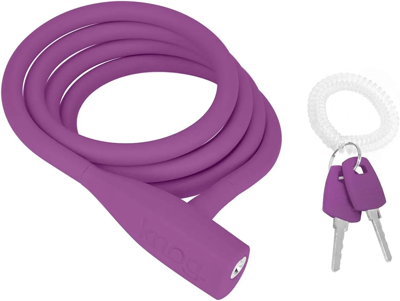 KNOG Party Coil Cable Key Lock, Grape, 10mm x 1.35m