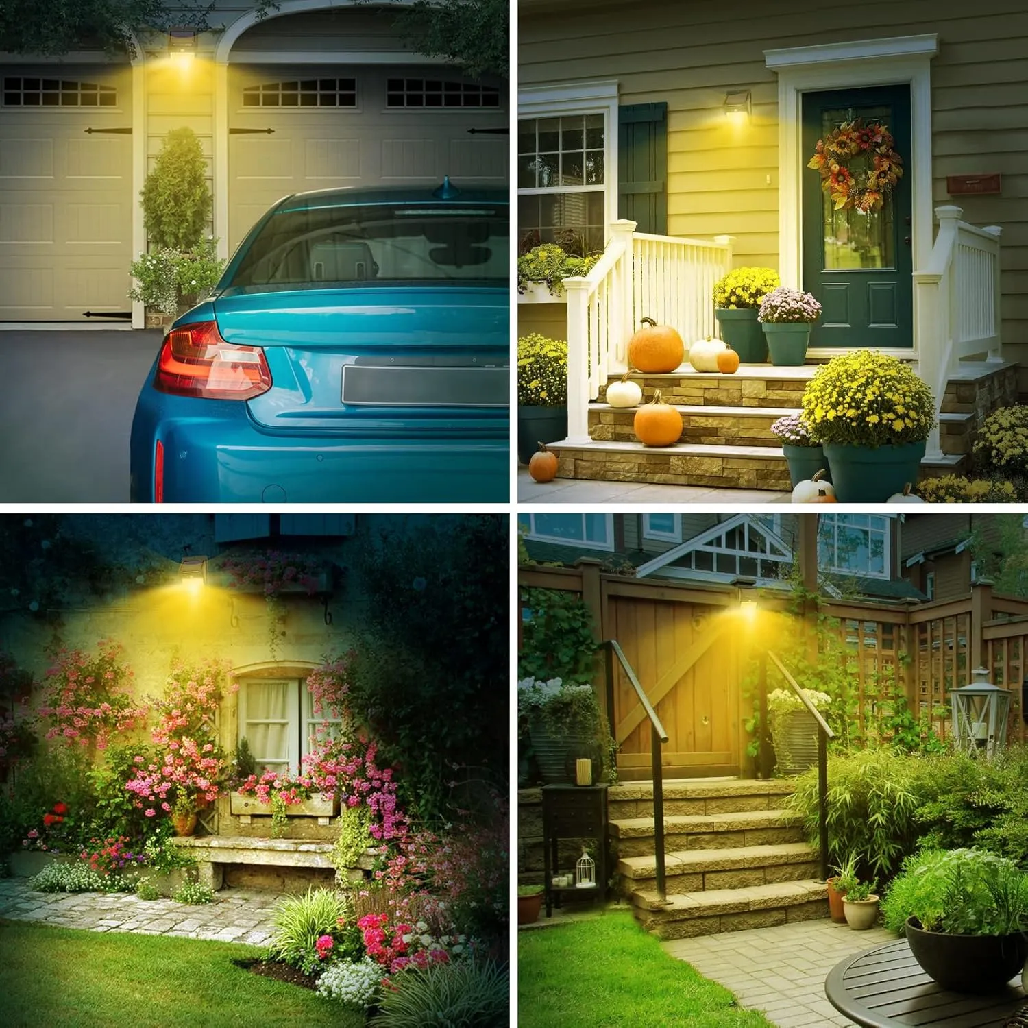 kolpop 6 Pack Solar Motion Lights Outdoor, 3 Modes/100LED Security Wireless IP65 Waterproof Wall Outdoor for Front Door, Backyard, Garage, Deck(Warm White) ,WS05Y