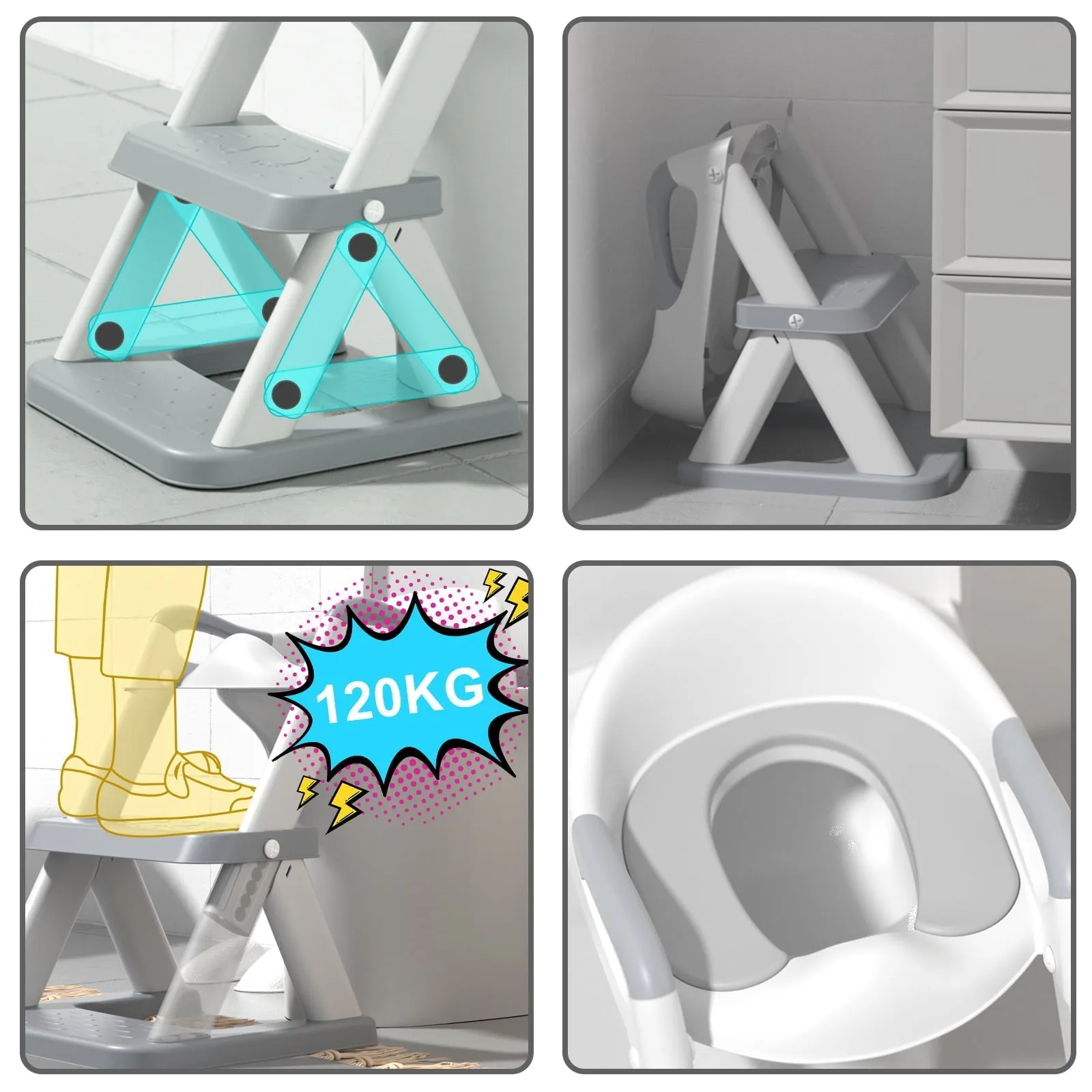 KORIMEFA Baby Potty Training Seat with Step Stool Ladder, Upgrade Toddler Potty Toilet Seat with Anti-Slip Pads Ladder for Kids Boys Girls