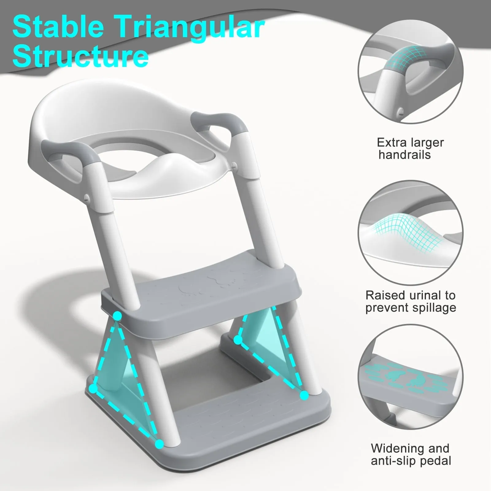 KORIMEFA Baby Potty Training Seat with Step Stool Ladder, Upgrade Toddler Potty Toilet Seat with Anti-Slip Pads Ladder for Kids Boys Girls