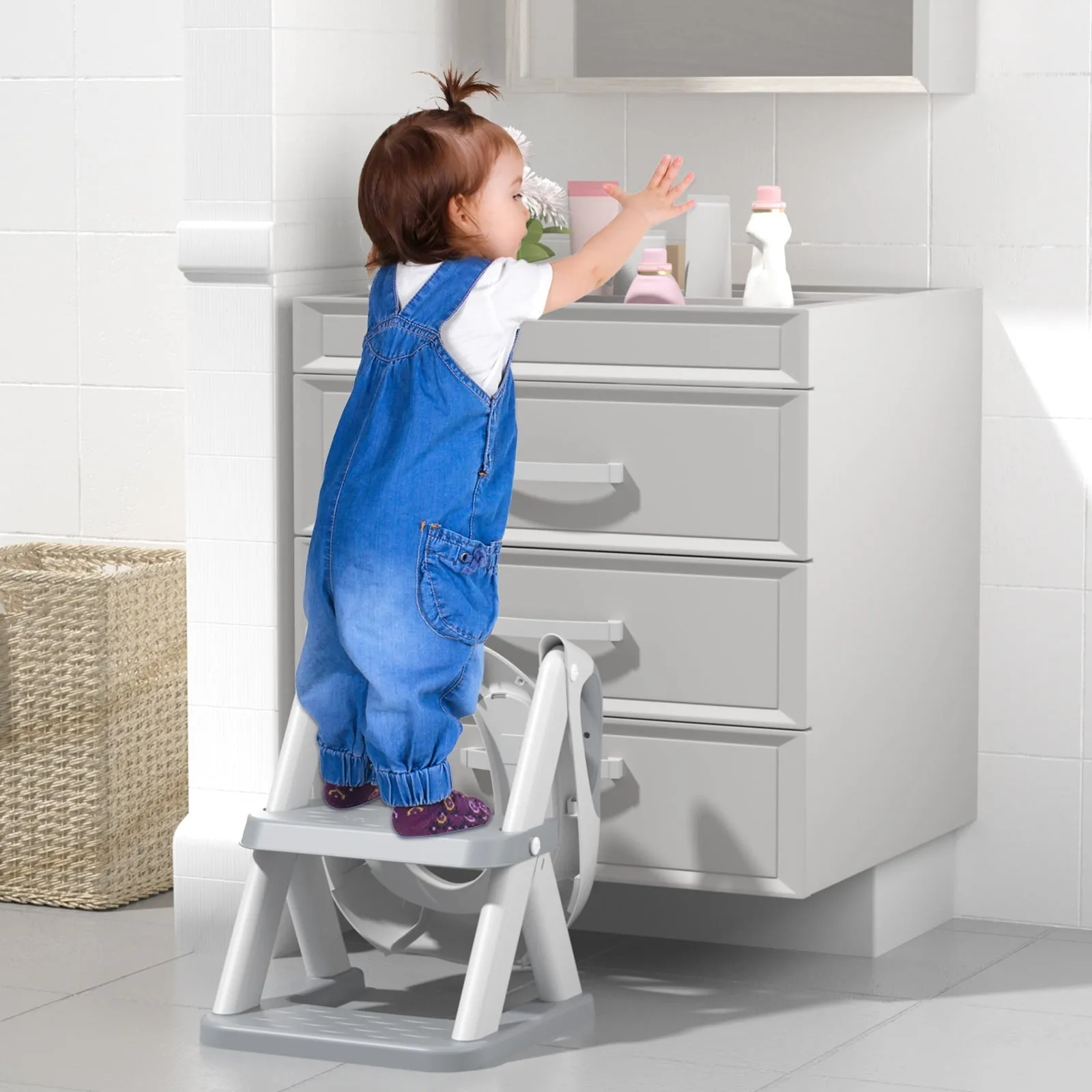 KORIMEFA Baby Potty Training Seat with Step Stool Ladder, Upgrade Toddler Potty Toilet Seat with Anti-Slip Pads Ladder for Kids Boys Girls