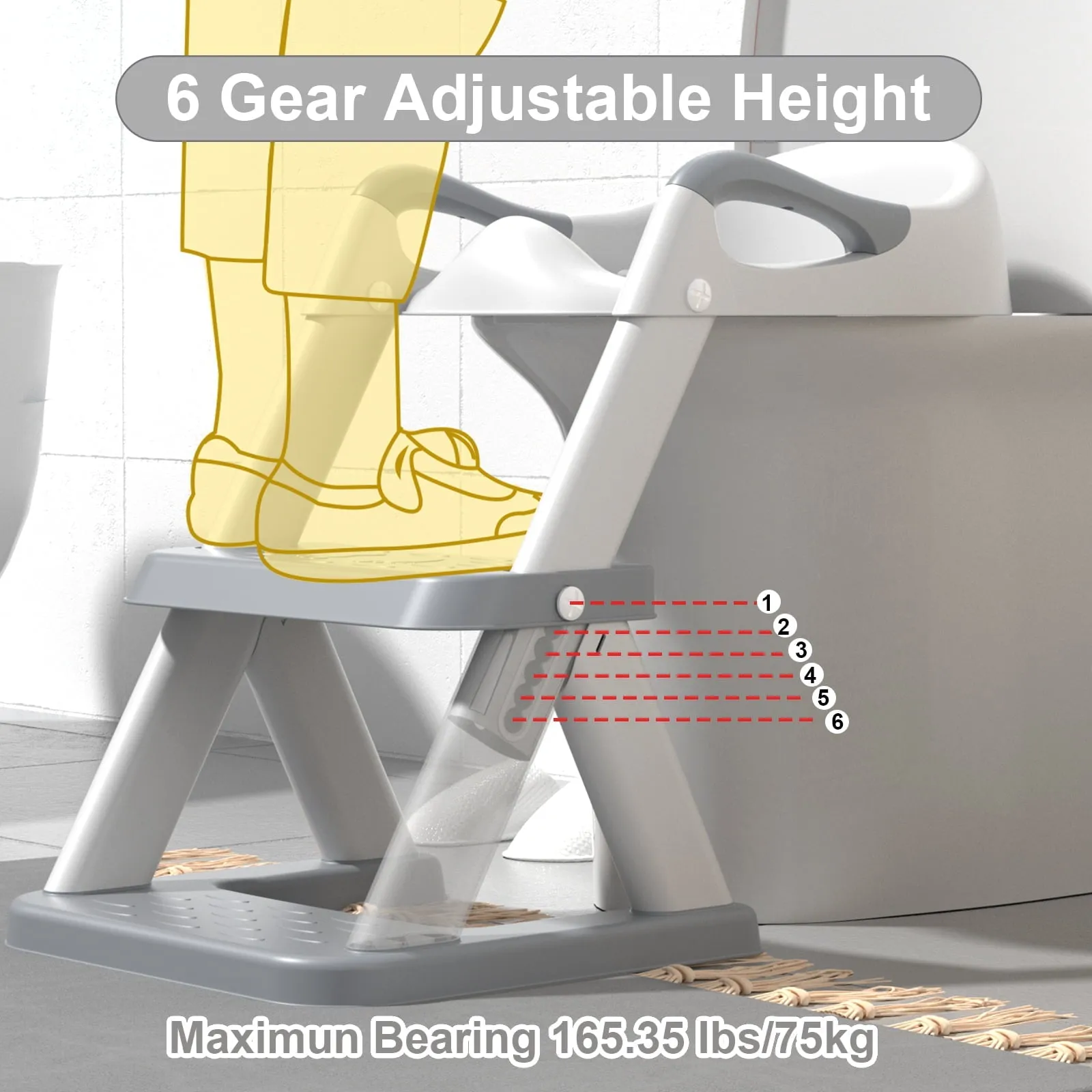 KORIMEFA Baby Potty Training Seat with Step Stool Ladder, Upgrade Toddler Potty Toilet Seat with Anti-Slip Pads Ladder for Kids Boys Girls