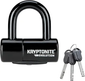 Kryptonite Evolution Bike Disc Lock, Small U-Lock 14mm Shackle with Keys, Heavy Duty Anti-Theft Bicycle Lock, High Security Mini for Powersports Motorcycles E-Bikes Scooters