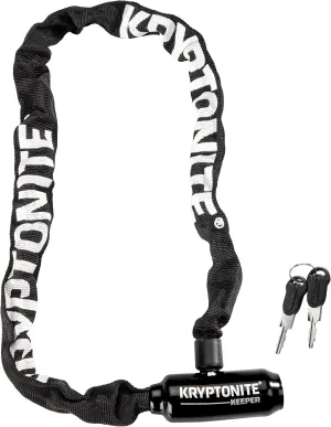 Kryptonite Keeper 585 Bike Chain Lock, 2.7 Feet Long Heavy Duty Anti-Theft Bicycle Chain Lock with Keys for Bike, Motorcycle, Scooter, Bicycle, Door, Gate, Fence,Black