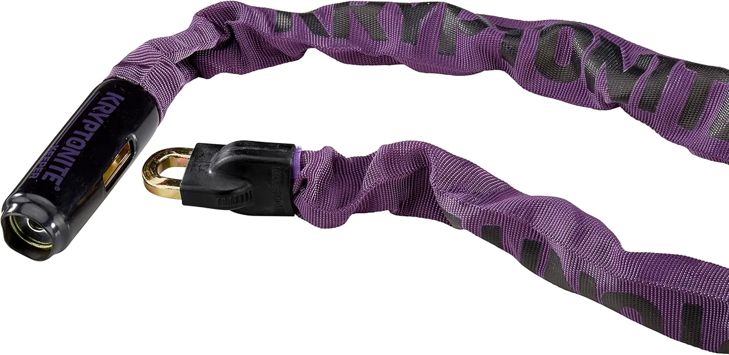 Kryptonite Keeper 785 Bike Chain Lock, 2.8 Feet Long Heavy Duty Anti-Theft Bicycle Chain Lock with Keys for Bike, Motorcycle, Scooter, Bicycle, Door, Gate, Fence,Purple