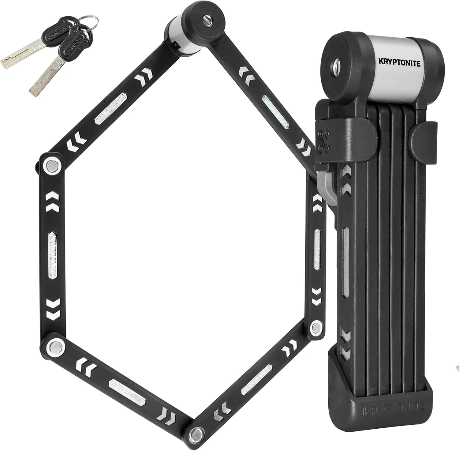 Kryptonite Kryptolok 610 S Folding Bike Lock, Compact Lightweight High Security Anti-Theft Foldable Bicycle Lock with 2 Keys and Mount for E-Bikes Scooter Road Mountain Bikes, 100cm (39 in),Black