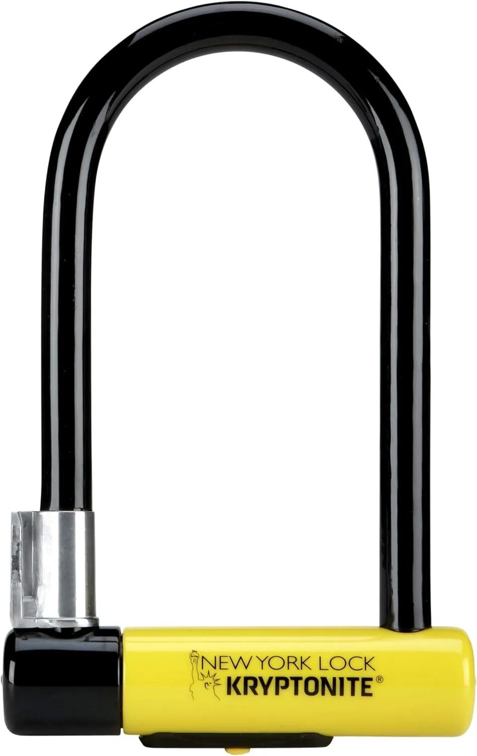 Kryptonite New-U New York Standard Heavy Duty Bicycle U Lock & Keeper 785 Integrated Chain Lock, 16mm Steel Shackle, 33.5-Inch, Black/Yellow, Grey, Purple, Red