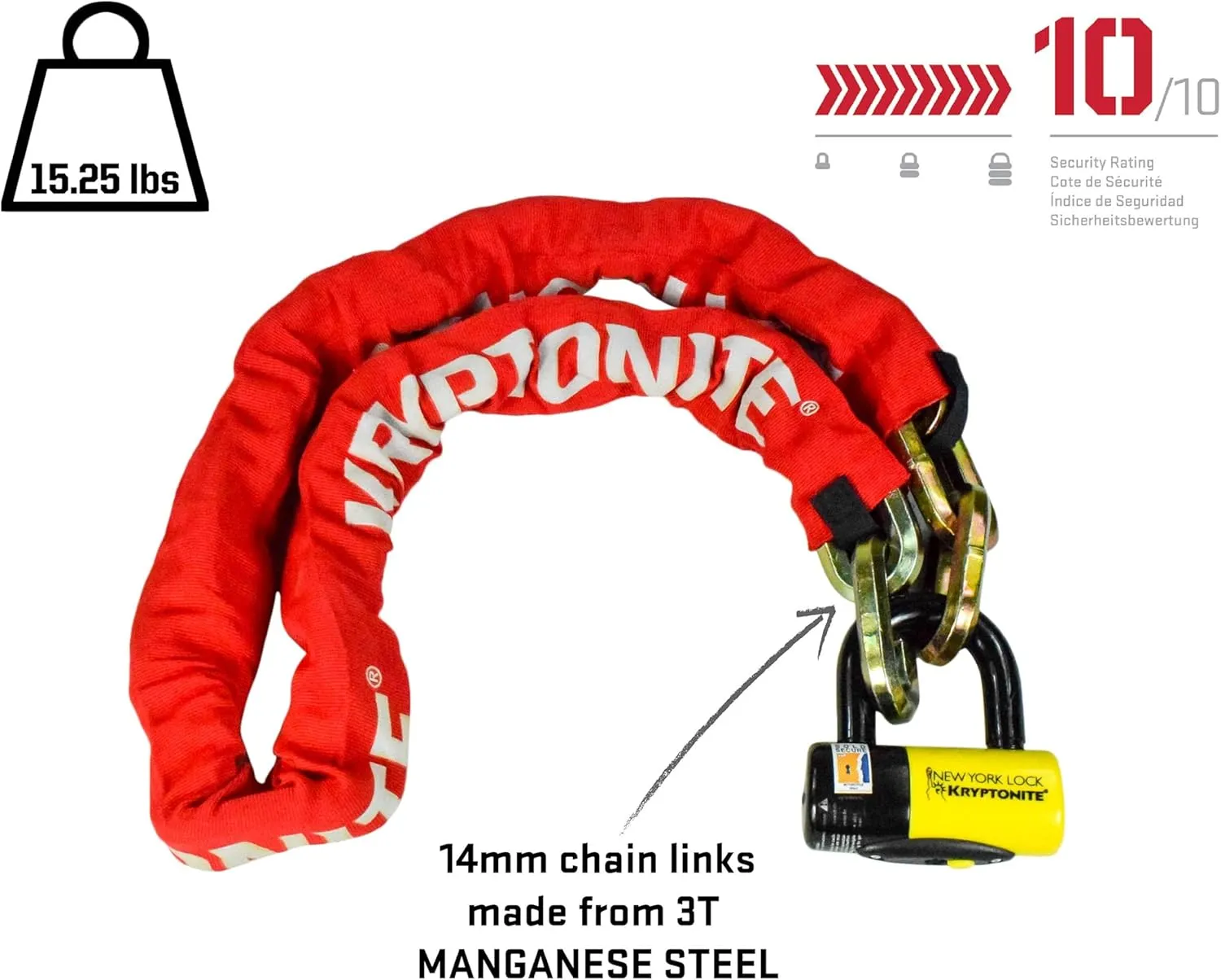 Kryptonite New York Fahgettaboudit Chain 1415 & New York Disc Lock