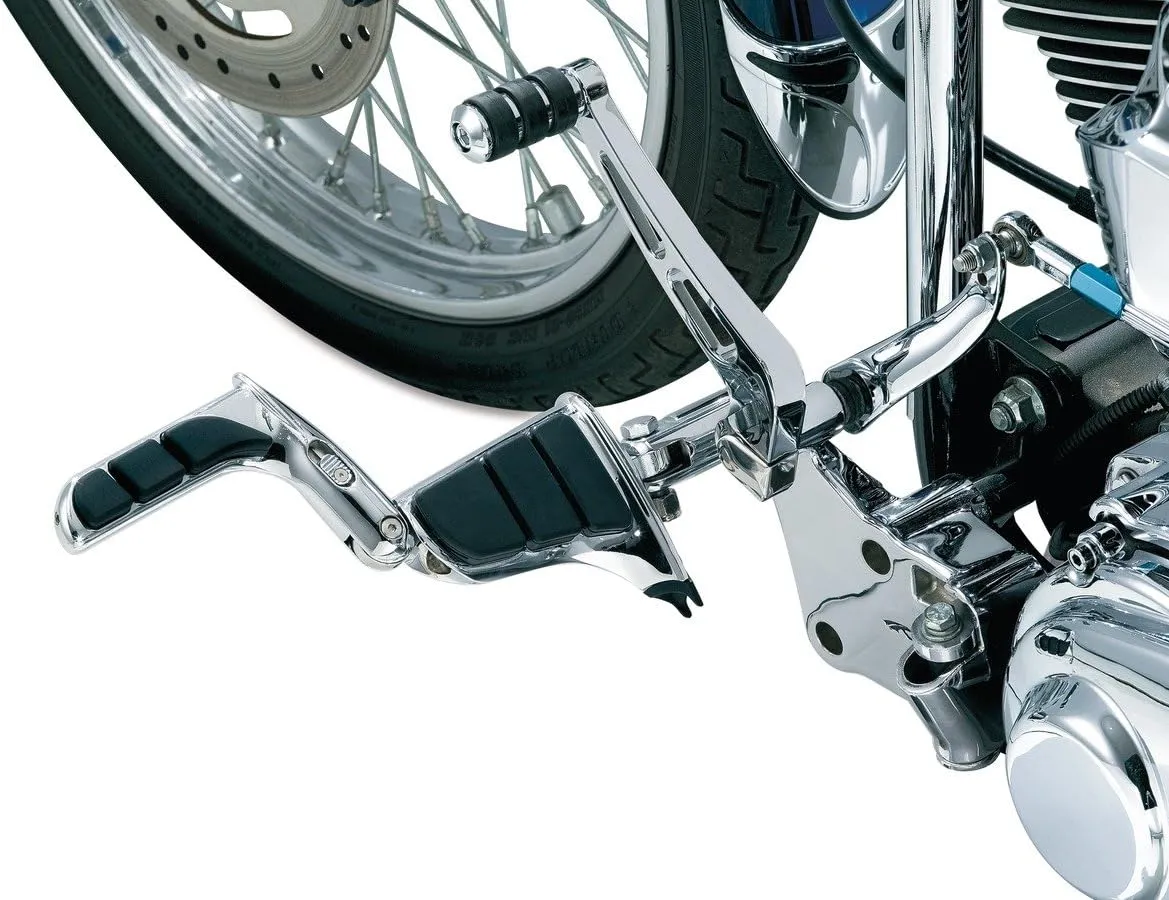 Kuryakyn 4466 Motorcycle Footpegs: SwingWing Cruise Pegs with Male Mount Adapters for 2010-19 Harley-Davidson Motorcycles, Chrome, 1 Pair