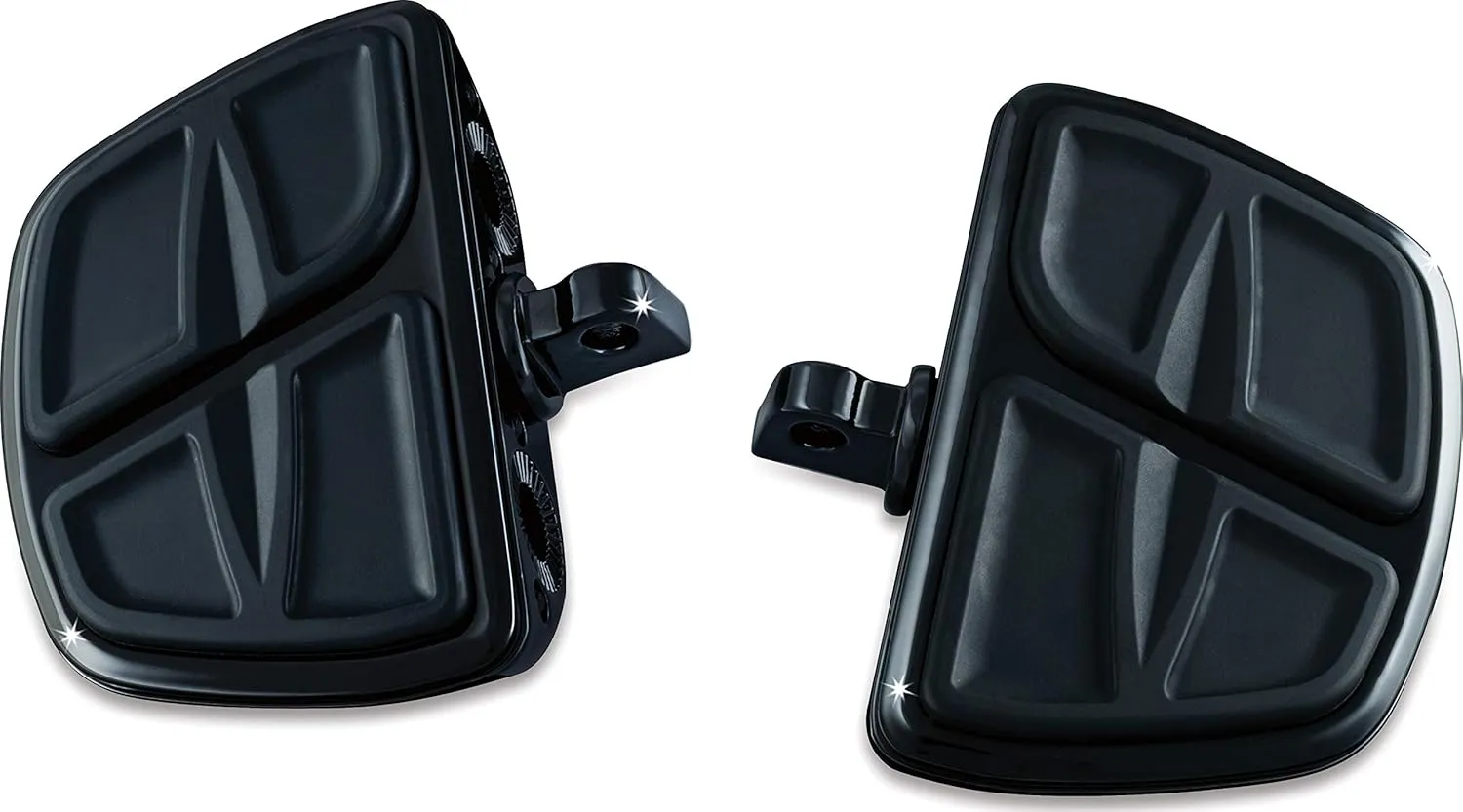 Kuryakyn 7612 Motorcycle Accessory: Kinetic Mini Board Floorboards with Male Mount Adapters, Gloss Black, 1 Pair