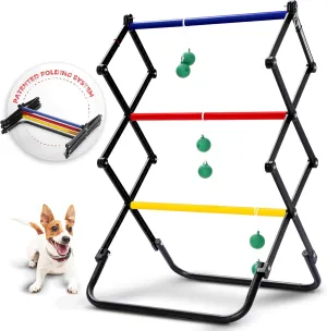 Ladder Toss Games, Ladder Ball Set - Instant Setup, Folding System | Outdoor Games for Backyard Lawn Yard Beach Park Tailgate, Black, L24 x W20 x H40 inch (EOL207402026), Set of 2