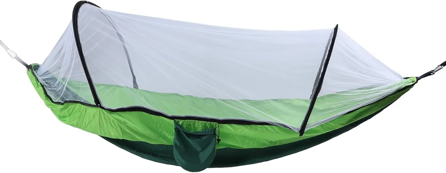 Large Camping Hammock, Portable Tree Hammock, Easy to Set Up, Strong Bearing Capacity for Outdoor (Dark Green and Fruit Green)