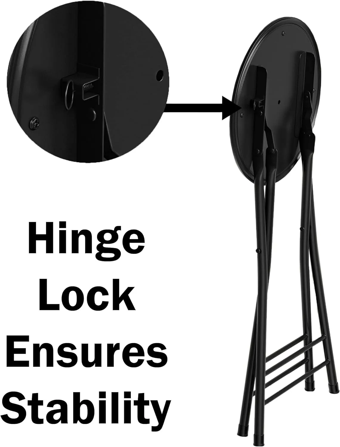 Lavish Home Set of 4 Counter Height Bar Stools – 24-Inch Backless Folding Chairs with 225lb Capacity for Kitchen, Rec Room, or Game Room (Black)