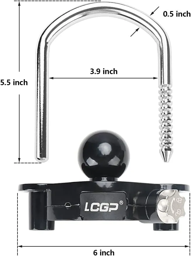 LCGP Black Trailer Hitch Lock with Combination Lock, Fits 1-7/8,2 and 2-5/16 Inch Couplers,Adjustable Storage Security, Heavy-Duty Steel