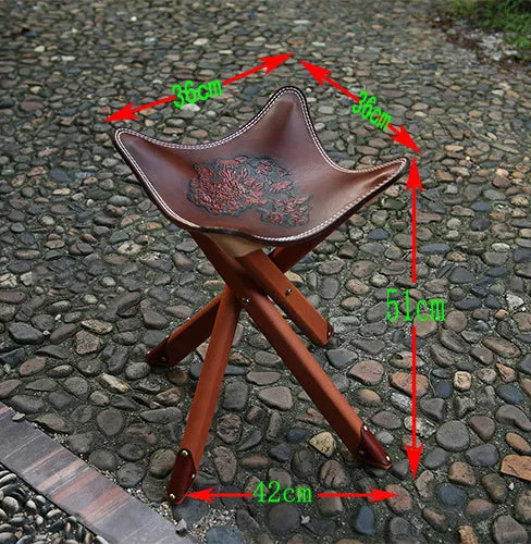 Leather Folding Stool MSI0627