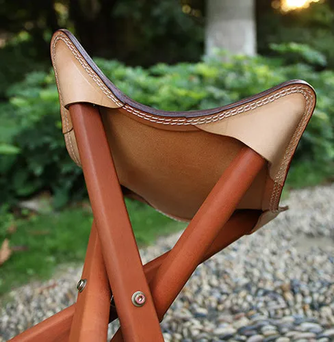 Leather Folding Stool MSI0627