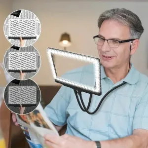 LED Magnifying Glass with Stand - 5x Zoom, USB Rechargeable Reading Aid