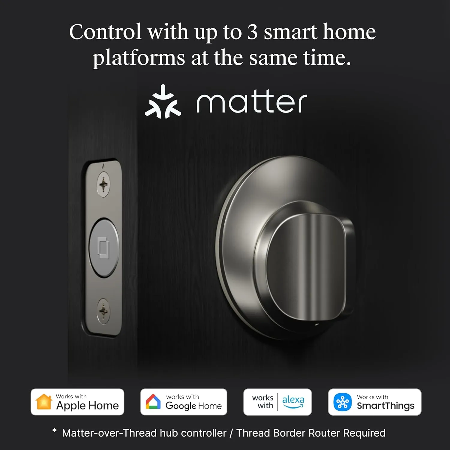 Level Lock  (Matter) Smart Lock - World's Smallest, Most Advanced Matter-Over-Thread Deadbolt Plus Apple Home Key - Keyless and Remote Access via Apple, Alexa, Google Home, SmartThings (Satin Nickel)