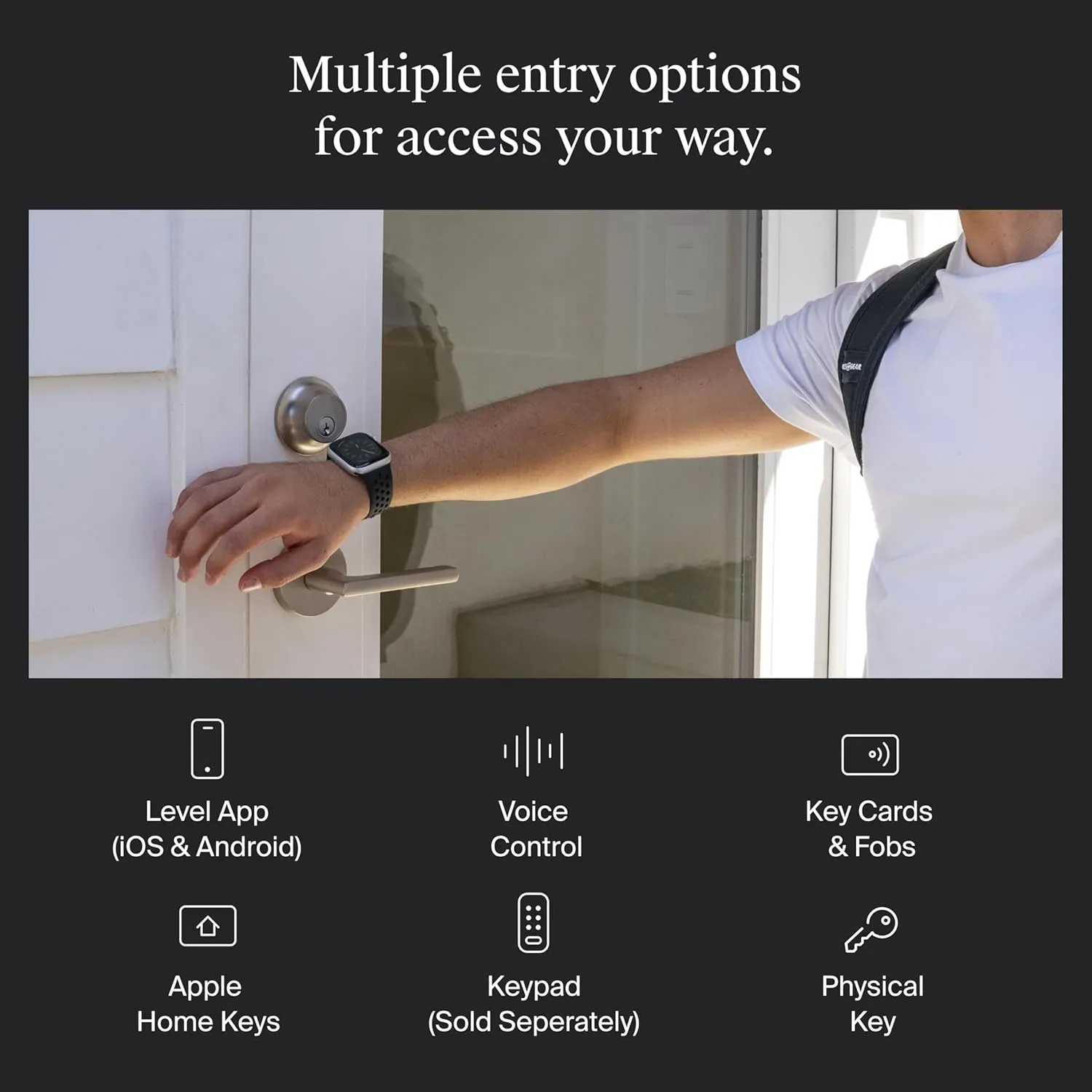 Level Lock  (Matter) Smart Lock - World's Smallest, Most Advanced Matter-Over-Thread Deadbolt Plus Apple Home Key - Keyless and Remote Access via Apple, Alexa, Google Home, SmartThings (Satin Nickel)