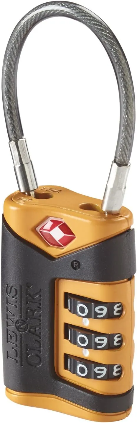 Lewis N. Clark TSA Cable Lock, Orange, Single