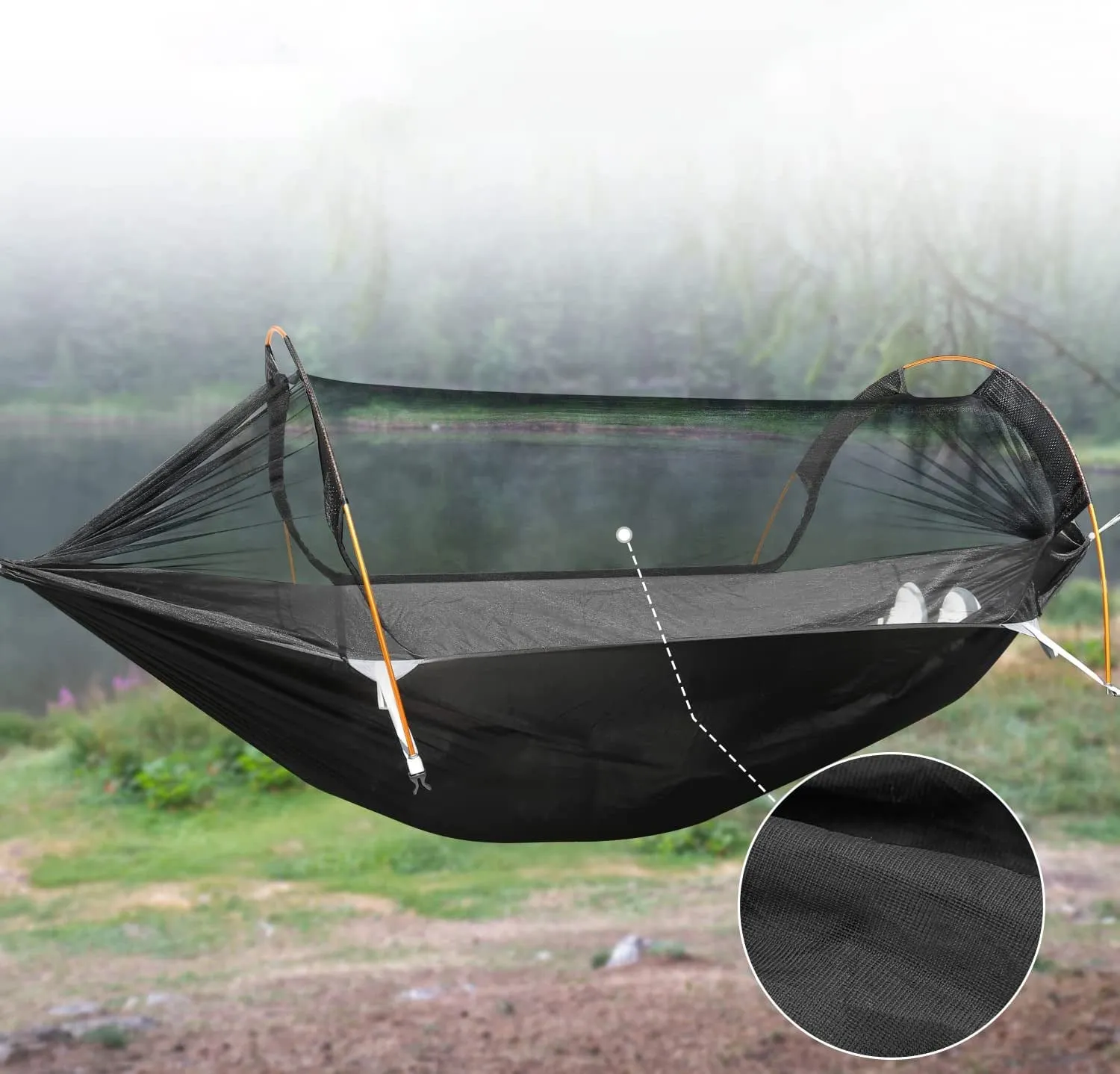Lightweight Camping Hammock with Mosquito Net & Rainfly