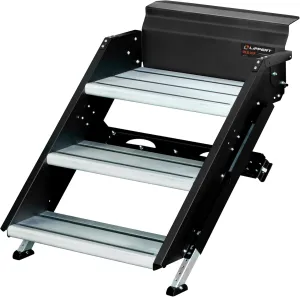 Lippert Components - 791572 Solid Step Triple Step for RV and Travel Trailer Entry Doorway Black 26-inch
