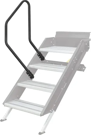 Lippert Solid Step Entry Assist Handrail, Accommodates Door Widths up to 36”, Easy Installation, Locking Pins for 5” Adjustment, for 5th Wheel RVs, Travel Trailers, Motorhomes - 799640, Black