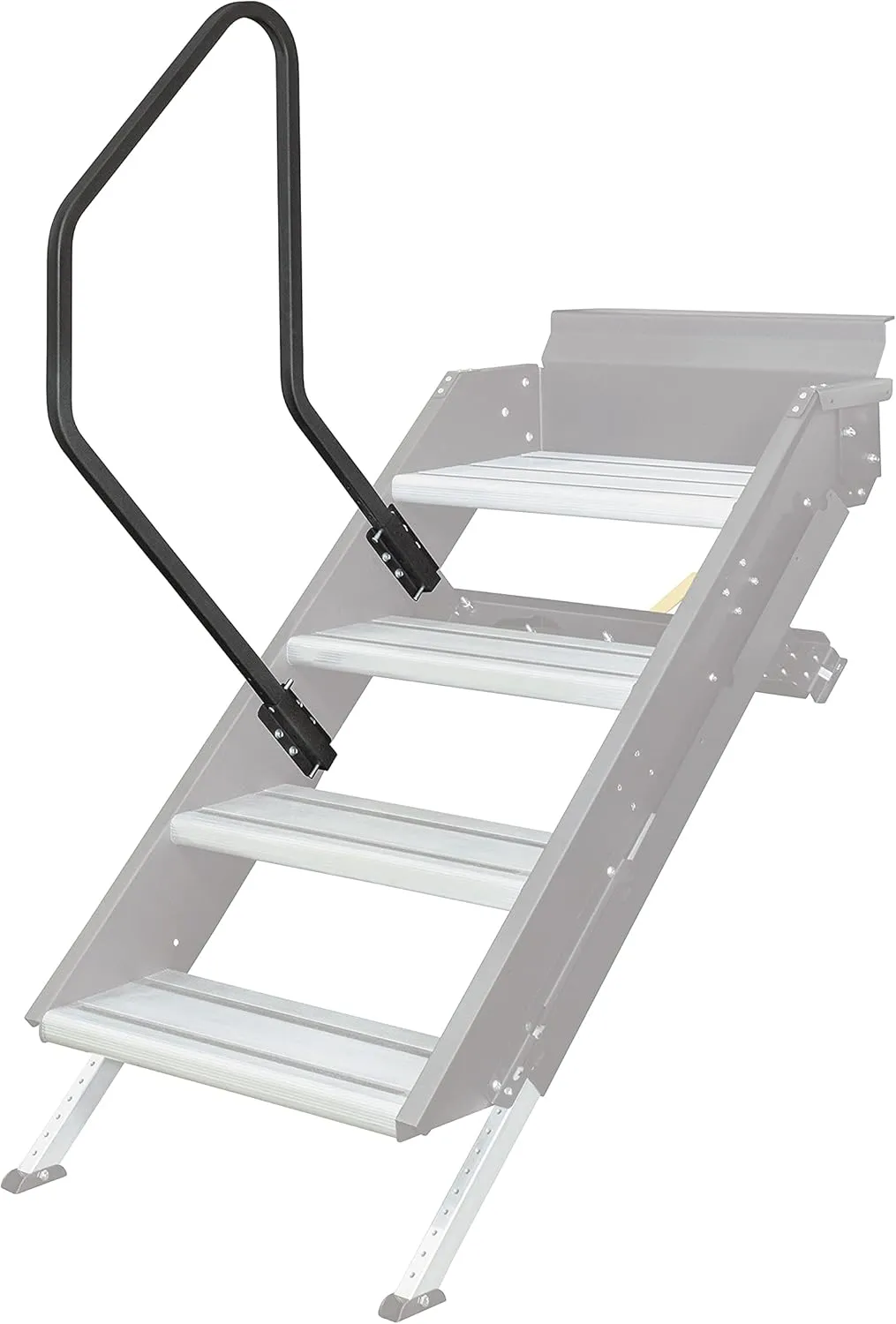 Lippert Solid Step Entry Assist Handrail, Accommodates Door Widths up to 36”, Easy Installation, Locking Pins for 5” Adjustment, for 5th Wheel RVs, Travel Trailers, Motorhomes - 799640, Black