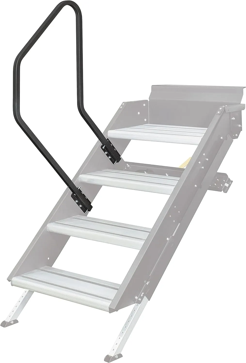 Lippert Solid Step Entry Assist Handrail, Accommodates Door Widths up to 36”, Easy Installation, Locking Pins for 5” Adjustment, for 5th Wheel RVs, Travel Trailers, Motorhomes - 799640, Black