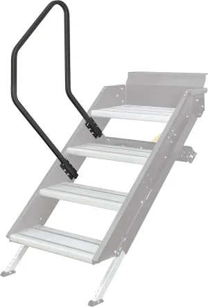 Lippert Solid Step Entry Assist Handrail, Accommodates Door Widths up to 36”, Easy Installation, Locking Pins for 5” Adjustment, for 5th Wheel RVs, Travel Trailers, Motorhomes - 799640, Black