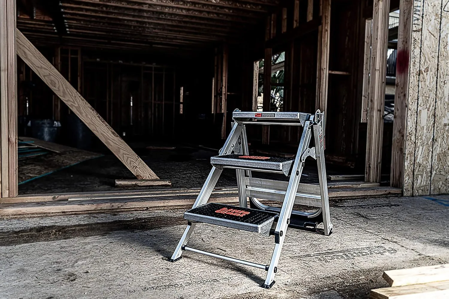 Little Giant Ladders, Safety Step, 3-Step, 3 Foot, Step Stool, Aluminum, Type 1A, 300 lbs Weight Rating, (10310BA)
