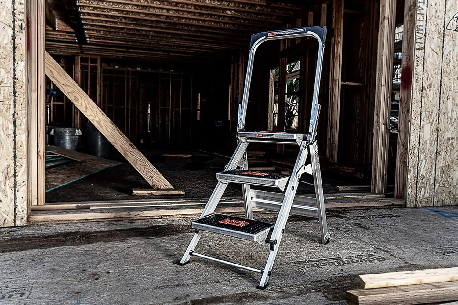Little Giant Ladders, Safety Step, 3-Step, 3 Foot, Step Stool, Aluminum, Type 1A, 300 lbs Weight Rating, (10310BA)