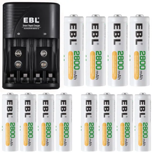 Lot AA AAA Rechargeable Batteries 2800mah 1100mAh 800mAh w/ AC Charger