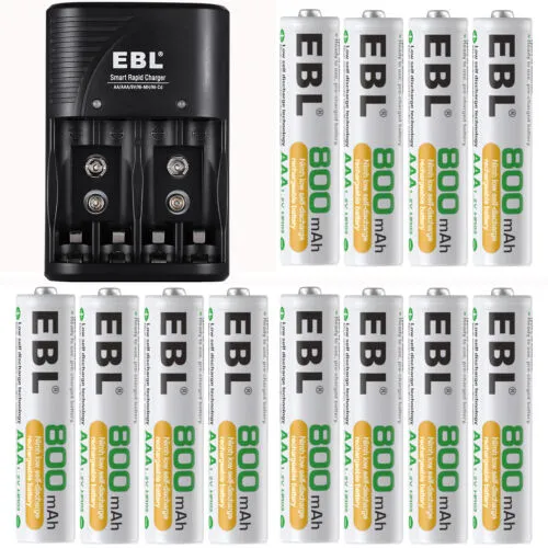 Lot AA AAA Rechargeable Batteries 2800mah 1100mAh 800mAh w/ AC Charger