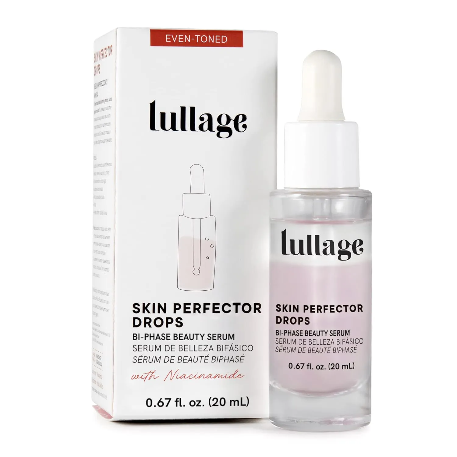 Lullage Serum for Oily and Combination Skin with Niacinamide, moisturized, and Radiant, Skin Perfector Drops Serum (0.67 fl. oz.)