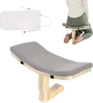 MABOZOO Portable Meditation Bench, Ergonomic Single Leg Meditation Stool Prayer Bench with Meditation Cushion and Travel Bag, Sturdy Meditation Chair Kneeling Bench for Kneeling, Sitting