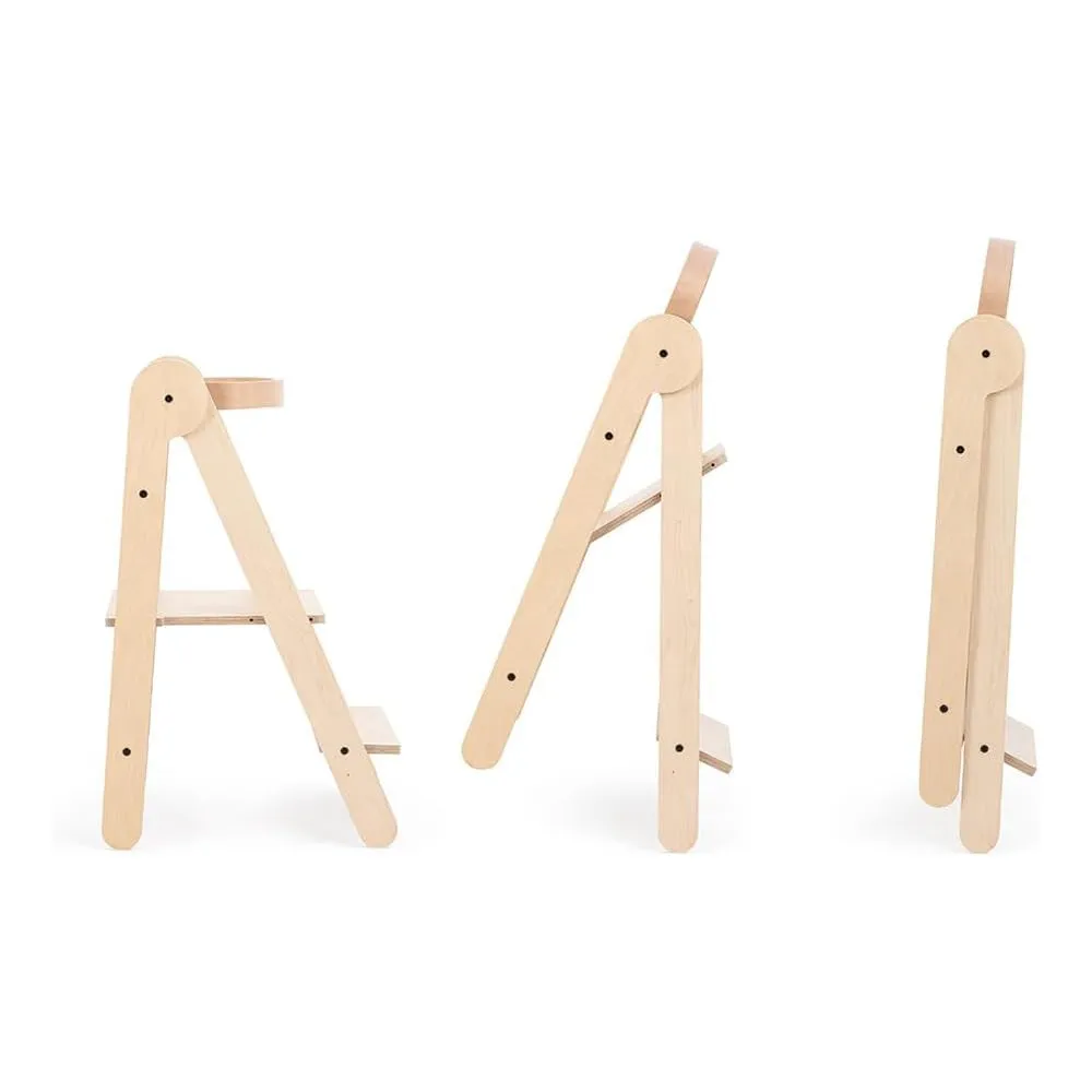 MamaToyz Folding Learning Tower Natural Beech Wood Montessori Child Safety Platform