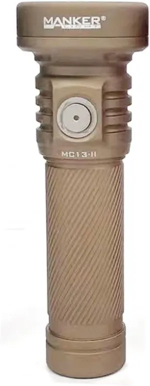 MANKER MC13 II (High-end Version, with Extender Tube) Rechargeable Adjustable Body Compact Flashlight, SBT90.2 LED 4500 Lumen 665m Beam Distance (Excluded Battery) (Sand)
