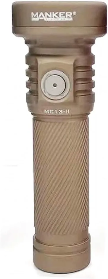 MANKER MC13 II (High-end Version, with Extender Tube) Rechargeable Adjustable Body Compact Flashlight, SBT90.2 LED 4500 Lumen 665m Beam Distance (Excluded Battery) (Sand)