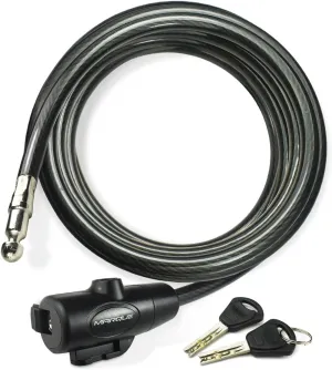 MARQUE Bike Lock with Key – 3/8” (4Ft, 7Ft, 15Ft, 25Ft) Straight Cable Locks with Keys, Anti-Theft Security Cable for Bicycles, Scooters, Kayaks, Paddle Boards, Gates