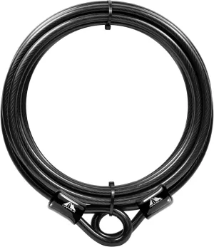 MARQUE Security Steel Cable - 3/8 inch (10 mm) Thick (4', 7', 15', 20' or 30') Vinyl Coated Braided Steel Cable with Double Sealed Looped Ends for U-Lock, Padlock, Disc Lock (15 FT)